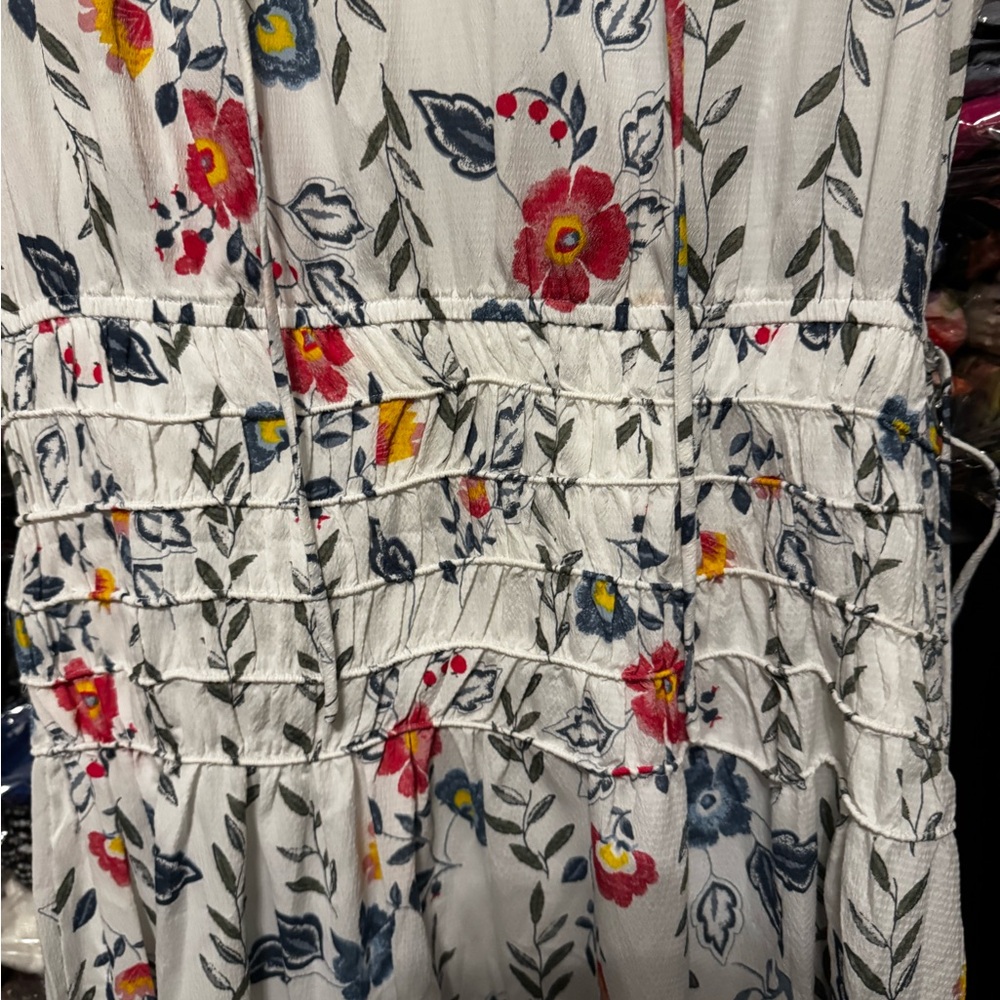 Current Air Red and White Ruched Tiered Sundress - Picture 2 of 5